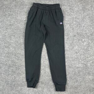 Champion Sweatpants Mens M Black Joggers Cuffed Athletic Fit Logo Casual Pants